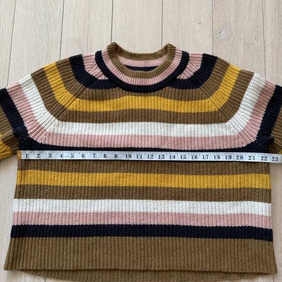 Madewell Striped Tilden Pullover Sweater Merino Wool Blend Size Small - Picture 5 of 13